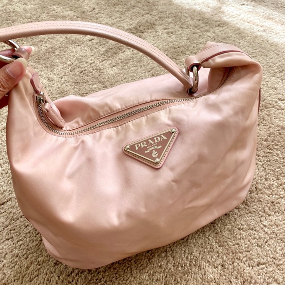 nude nylon prada bag
